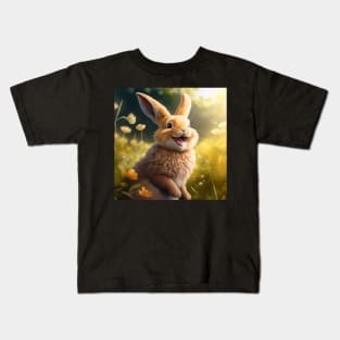 cheerful, laughing bunny Kids T-Shirt